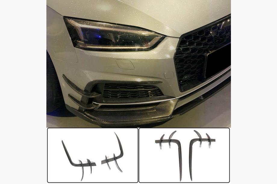 Audi A5 2016-2025 Nakładki na przedni zderzak Flap V2 (do S-Line 2016-2020, Carbon) Image