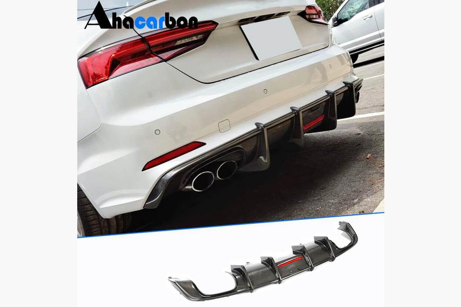 Audi A5 2016-2025 Dyfuzor Tylnego Zderzaka V1 (do S-Line 2016-2020, Carbon) Zdjęcia 1