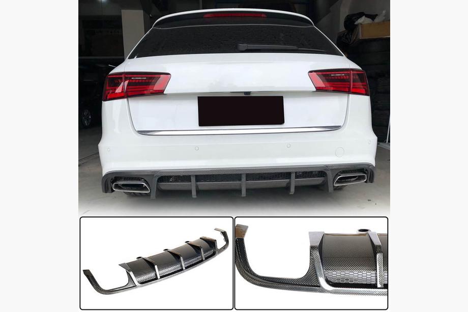 Audi A6 C7 2011-2017 Dyfuzor tylnego zderzaka (do S-Line Avant 2014-2018, Carbon) Image