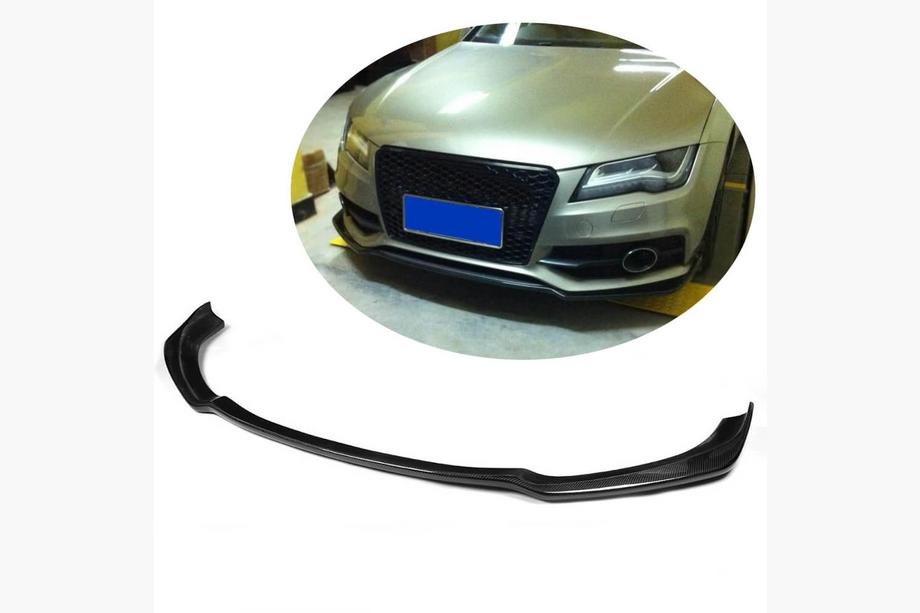 Audi A7 2010-2018 Nakładka na przedni zderzak Lip V1 (S-Line, 2010-2014, Carbon) Image
