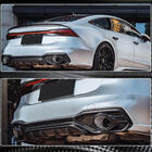 Audi A7 2018- Dyfuzor tylnego zderzaka z końcówkami wydechu (do S-Line 2018-2022, Suchy Carbon) zdjęcia 4