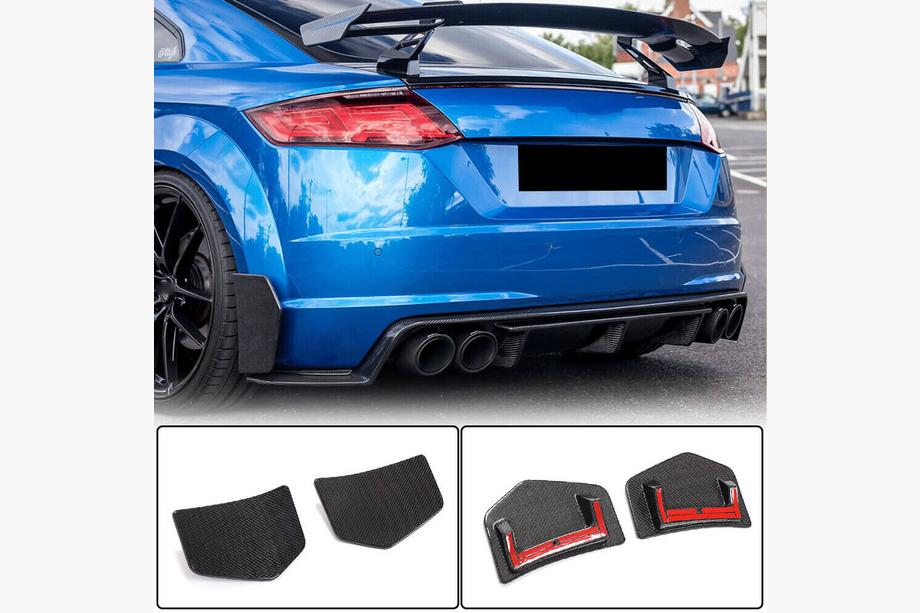Audi TT 2014-2023 Nakładki Flap na tylny zderzak (do S-line/TTS/TTRS, 2014-2019, Carbon) Image