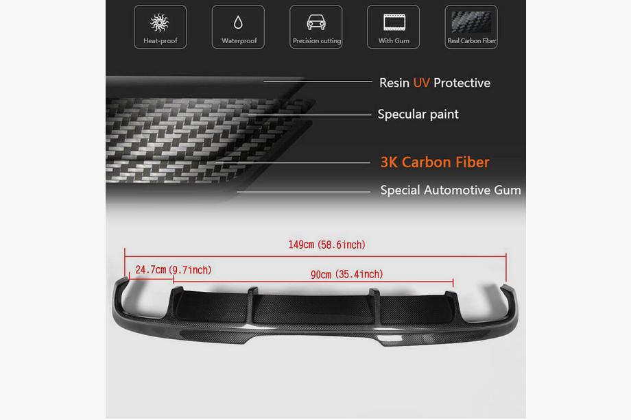 Audi TT 2006-2014 Dyfuzor Zderzaka Tylnego (Carbon) Zdjęcia 4