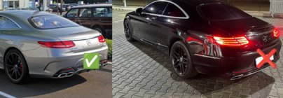 Mercedes S-class C217 Coupe 2014-2020 Tylny dyfuzor z końcówkami Silver (2018-2020) zdjęcia 4