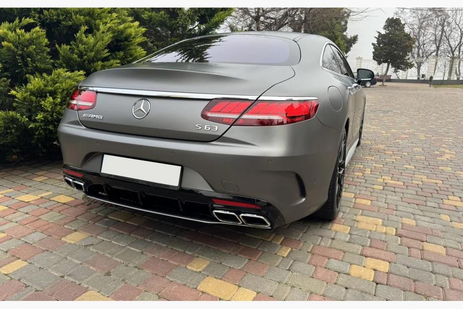 Mercedes S-class C217 Coupe 2014-2020 Tylny dyfuzor z końcówkami Silver (2018-2020) Image