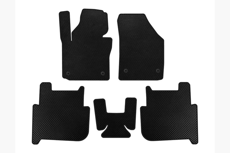 Volkswagen Touran 2003-2010 Dywaniki EVA (2 Rzędy, 2006-2010, 7-osobowy, Czarny) Zdjęcia 1