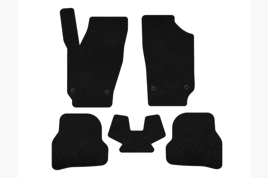 Seat Ibiza 2010-2017 Dywaniki welurowe Premium (2010-2012, HB, 5-drzwiowy, Czarny) Image
