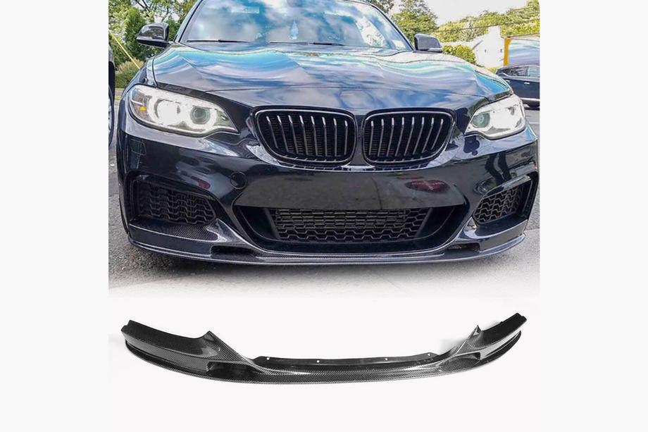 BMW 2 Series F22/F23 2014-2021 Nakładka na Zderzak Przedni V2 (do F22/23 M-Sport, Carbon) Image