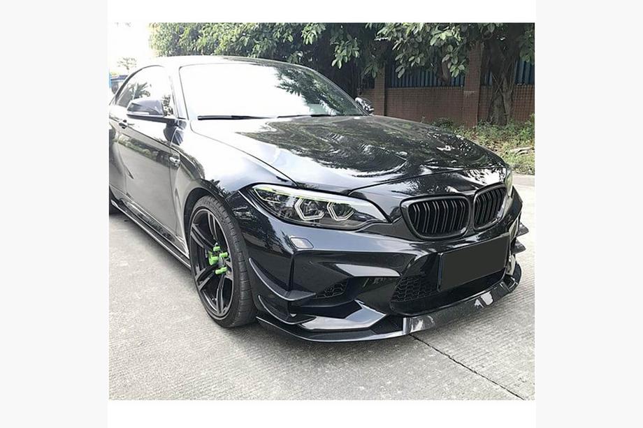 BMW 2 Series F22/F23 2014-2021 Nakładka na przedni zderzak Lip V5 (do F87 M2, Carbon) Zdjęcia 2
