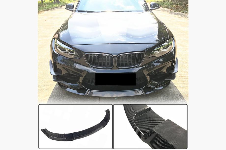 BMW 2 Series F22/F23 2014-2021 Nakładka na przedni zderzak Lip V5 (do F87 M2, Carbon) Zdjęcia 6