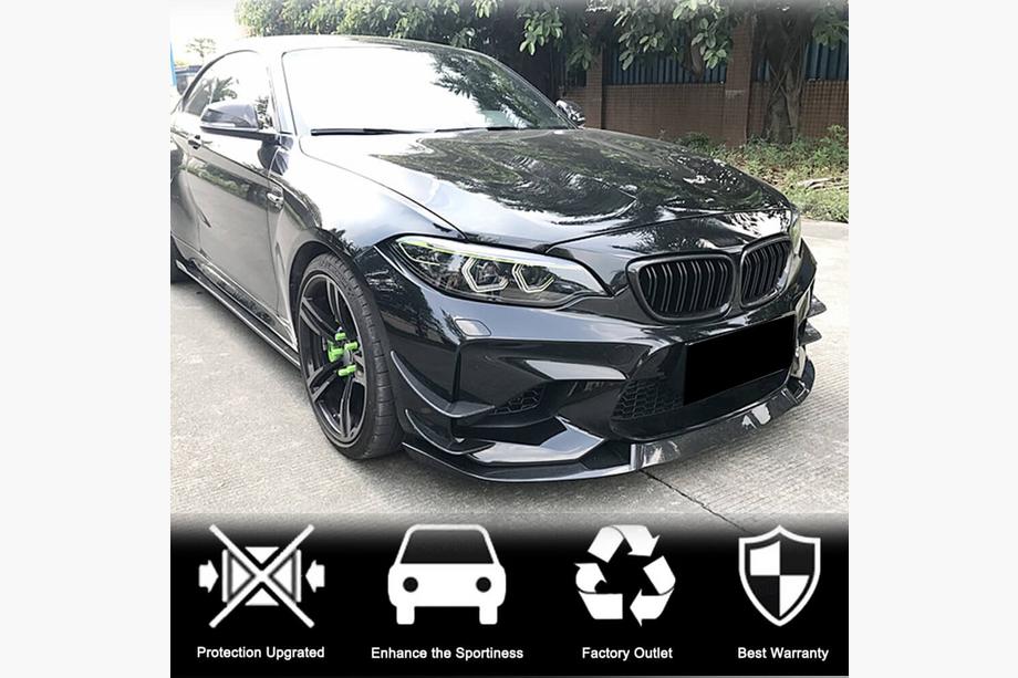 BMW 2 Series F22/F23 2014-2021 Nakładka na przedni zderzak Lip V5 (do F87 M2, Carbon) Zdjęcia 7