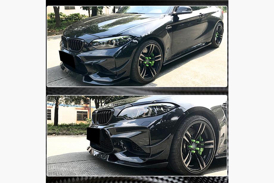 BMW 2 Series F22/F23 2014-2021 Nakładka na przedni zderzak Lip V5 (do F87 M2, Carbon) Zdjęcia 9