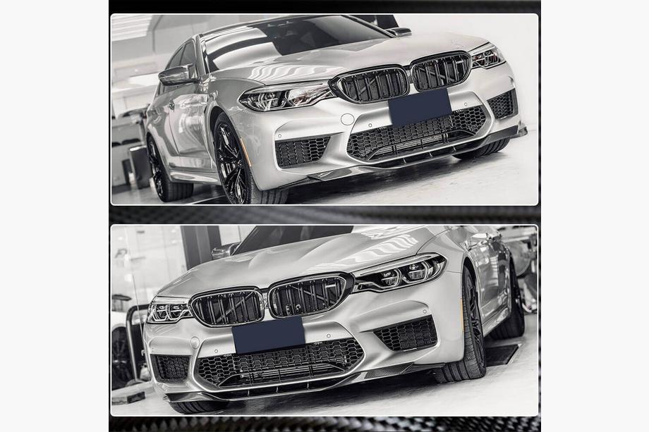 BMW Seria 5 G30/G31 2017–2023 Nakładka na Zderzak Przedni Lip V4 do M5 F90 2017-2020 Carbon Zdjęcia 5