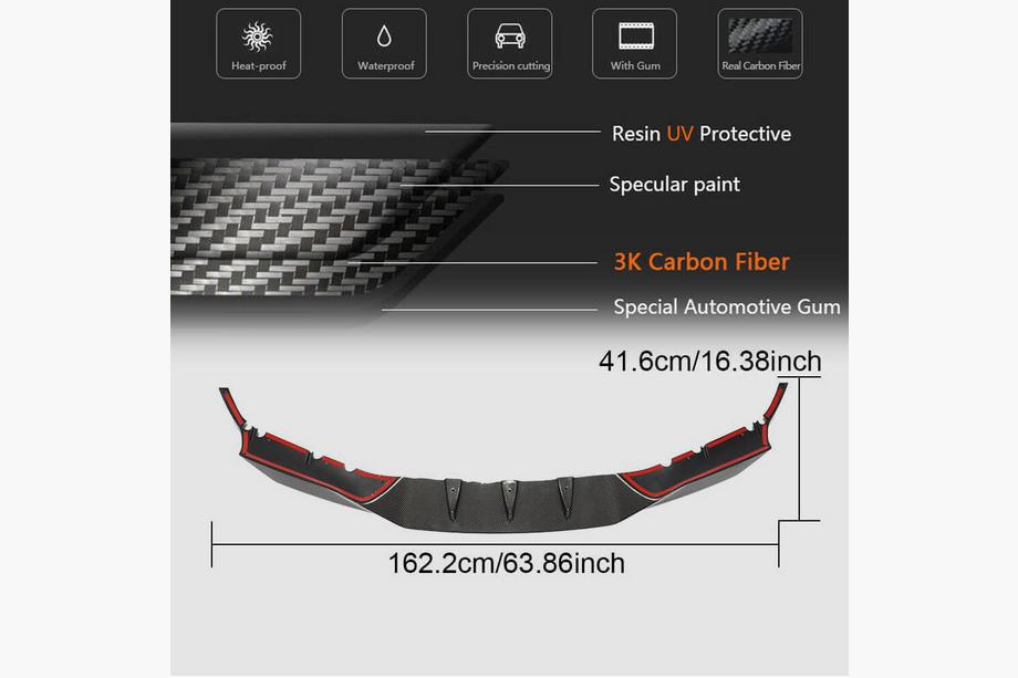 BMW Seria 5 G30/G31 2017–2023 Nakładka na Zderzak Przedni Lip V4 do M5 F90 2017-2020 Carbon Zdjęcia 6