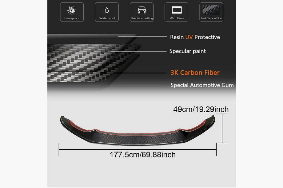 BMW 3 Series F30/F31 2012-2019 Nakładka na przedni zderzak Lip V7 do F80 Carbon Zdjęcia 6