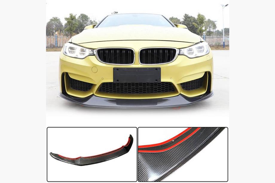 BMW 4 Series F32/F33/F36 2012-2020 Nakładka na przedni zderzak Lip V7 (do F82/F83, Carbon) Image