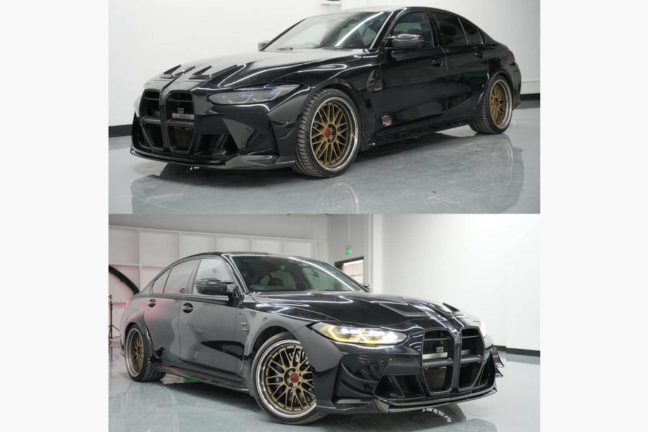 BMW 3 Series G20/G21 2018- Nakładka na przedni zderzak Lip V1 do G80 Carbon Zdjęcia 2