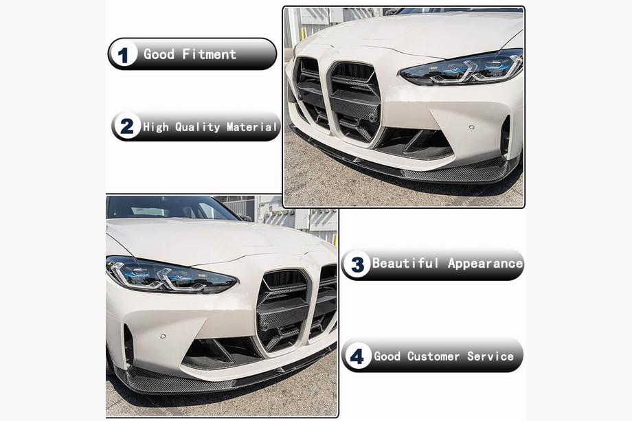 BMW 3 Series G20/G21 2018- Nakładka na przedni zderzak Lip V7 (do G80, Carbon) Zdjęcia 3