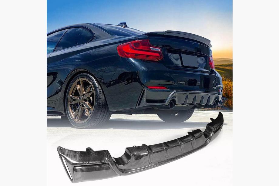 BMW 2 Series F22/F23 2014-2021 Dyfuzor Tylny Zderzaka V4 (do F22/F23 M-Sport, Carbon) Image