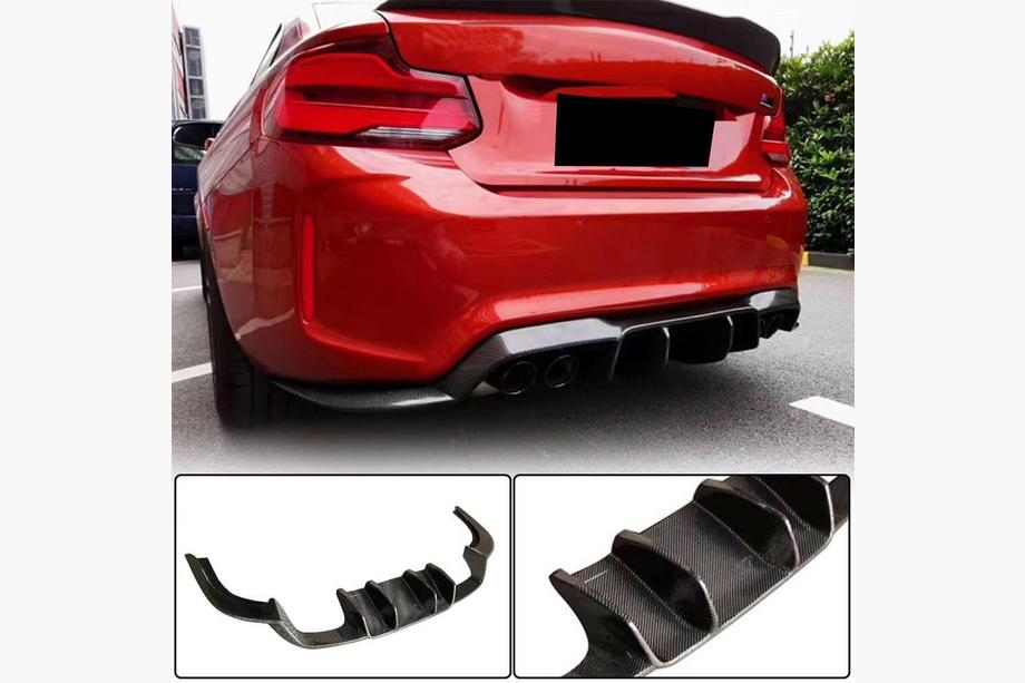 BMW 2 Series F22/F23 2014-2021 Dyfuzor Tylny V1 do F87 M2/M2C, Carbon Zdjęcia 1