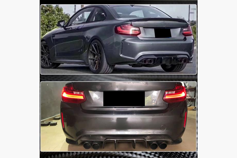 BMW 2 Series F22/F23 2014-2021 Dyfuzor Tylny V1 do F87 M2/M2C, Carbon Zdjęcia 8
