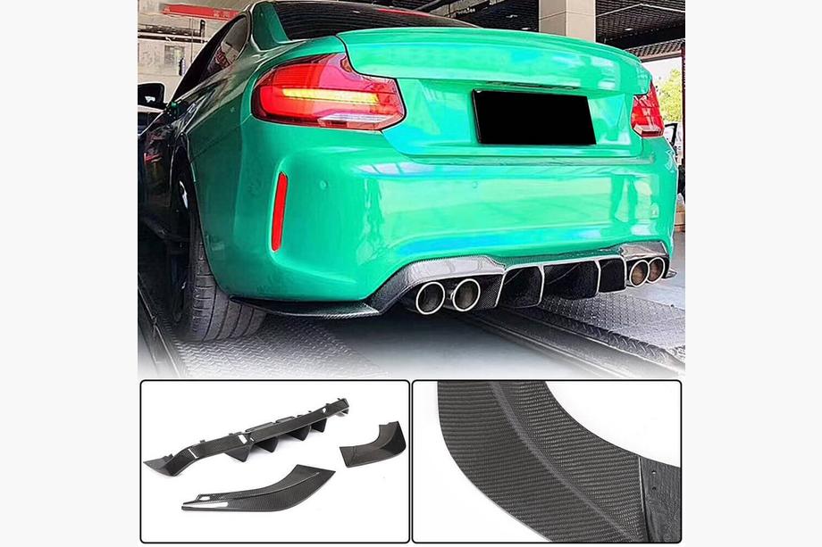 BMW 2 Series F22/F23 2014-2021 Dyfuzor Tylny V2 do F87 M2/M2C, Carbon Image