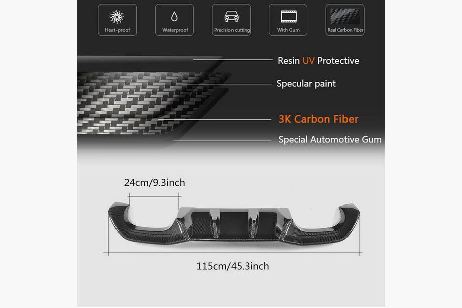 BMW 2 Series F22/F23 2014-2021 Dyfuzor Tylny V6 (do F87 M2/M2C, Carbon) Zdjęcia 6
