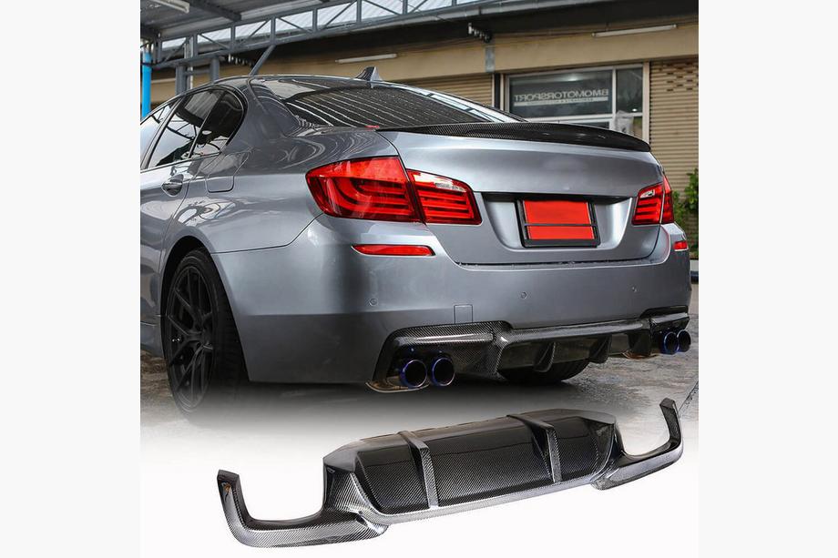 BMW 5 Series F10/F11 2010–2016 Dyfuzor Tylnego Zderzaka Carbon V2 (M-Sport) Image