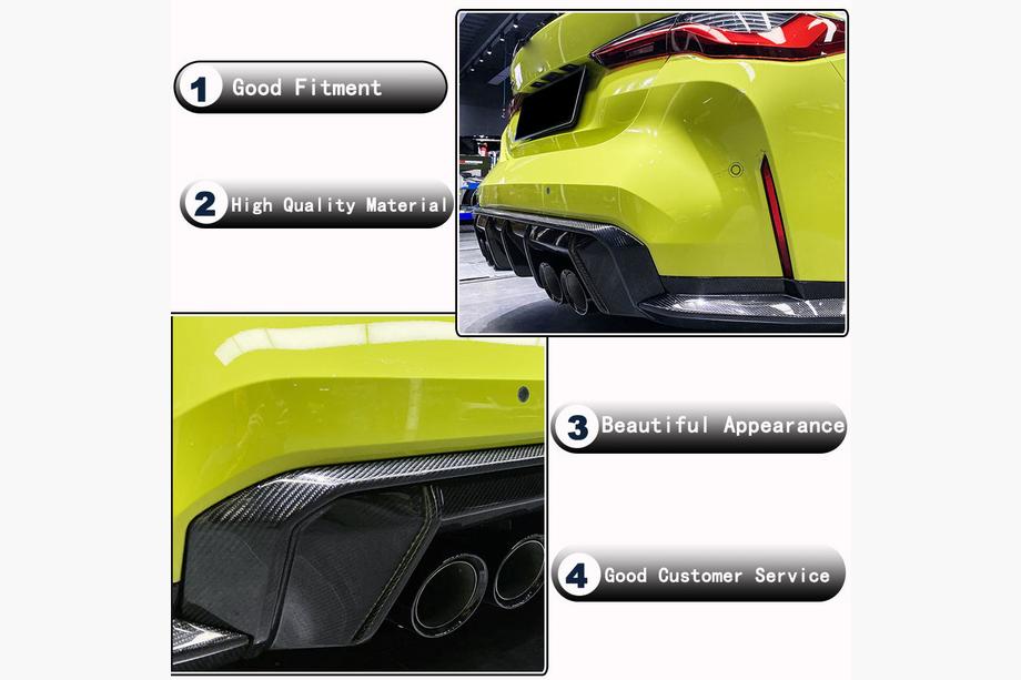 BMW 4 Series G22/23/26 2020- Dyfuzor Tylny V3 (do G82/G83, Carbon) Zdjęcia 3