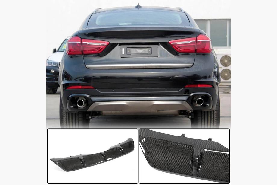 BMW X6 F16 2014-2019 Dyfuzor tylnego zderzaka V1 (do Base, Carbon) Image