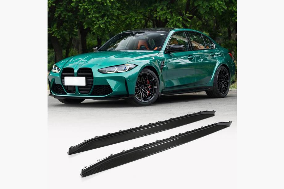 BMW 3 Series G20/G21 2018- Nakładki progowe V1 (do G80, Carbon) Zdjęcia 1