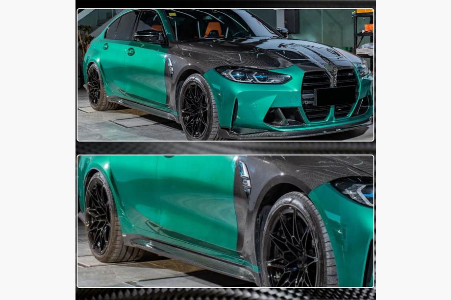 BMW 3 Series G20/G21 2018- Nakładki progowe V4 (do G80, Carbon) Zdjęcia 3