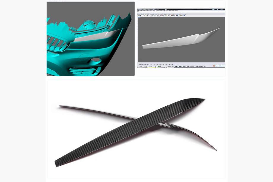 BMW X6 F16 2014-2019 Brewki na Reflektory Suchy Carbon V2 Zdjęcia 2
