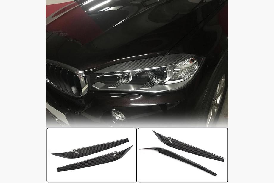 BMW X6 F16 2014-2019 Brewki na Reflektory Lamp Eyelids FRP V3 Zdjęcia 1