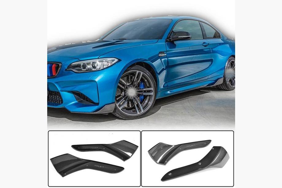 BMW 2 Series F22/F23 2014-2021 Nakładki Flap na Zderzak Przedni (do F87 M2/M2C, Carbon) Image