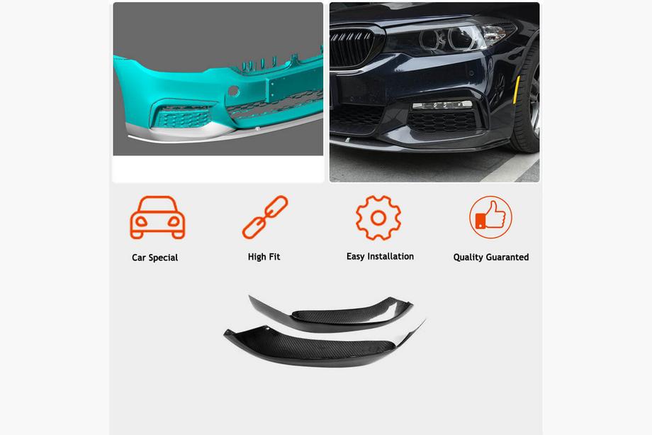 BMW Seria 5 G30/G31 2017–2023 Nakładki Flap V2 na Zderzak Przedni do M-Sport 2017-2020 Carbon Zdjęcia 2