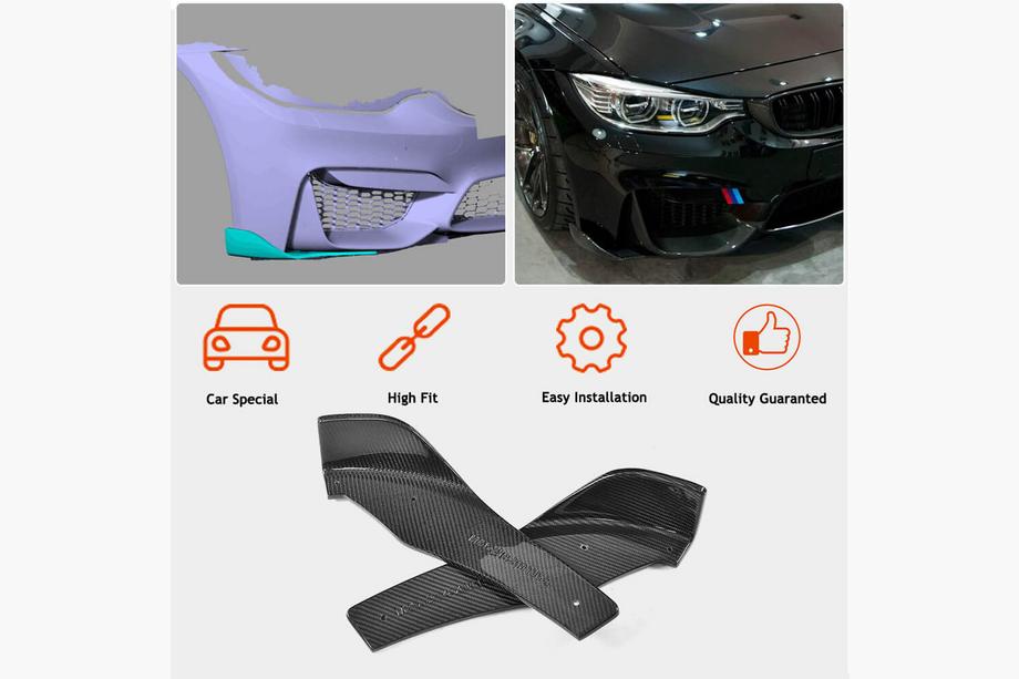 BMW 3 Series F30/F31 2012-2019 Nakładka na przedni zderzak Flap V2 (do F80, Carbon) Zdjęcia 2