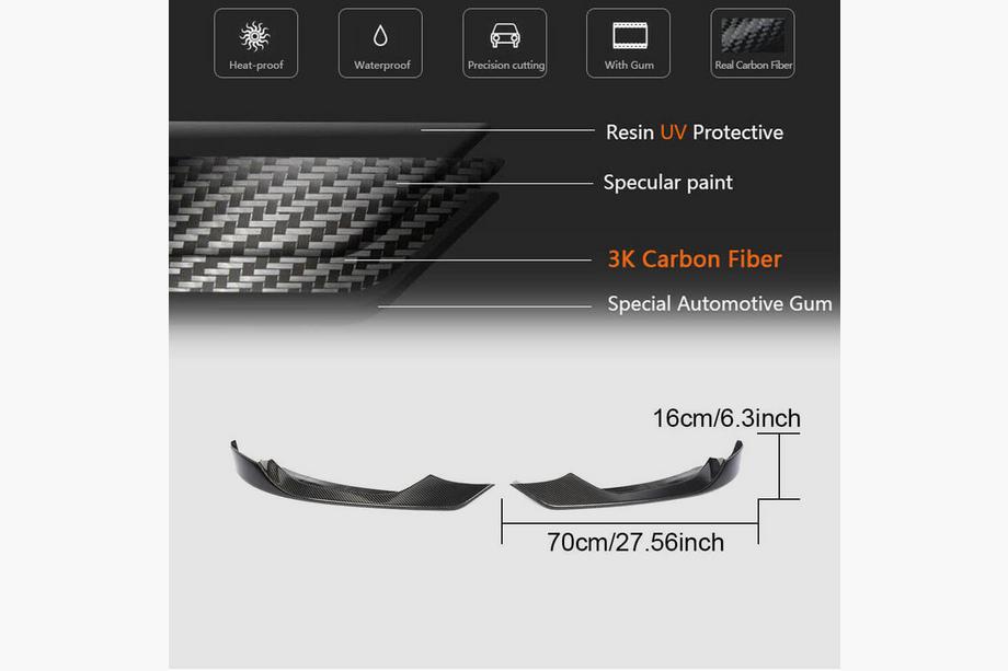 BMW 3 Series F30/F31 2012-2019 Nakładka na przedni zderzak Flap V1 (do F80, Carbon) Zdjęcia 5