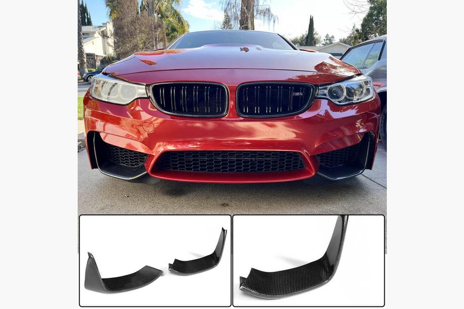 BMW 4 Series F32/F33/F36 2012-2020 Nakładka na Zderzak Przedni Flap V3 (do F82/F83, Carbon) Zdjęcia 1