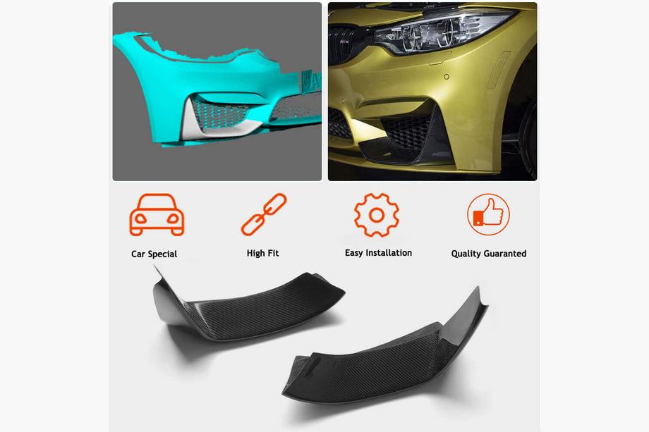 BMW 4 Series F32/F33/F36 2012-2020 Nakładka na Zderzak Przedni Flap V3 (do F82/F83, Carbon) Zdjęcia 3