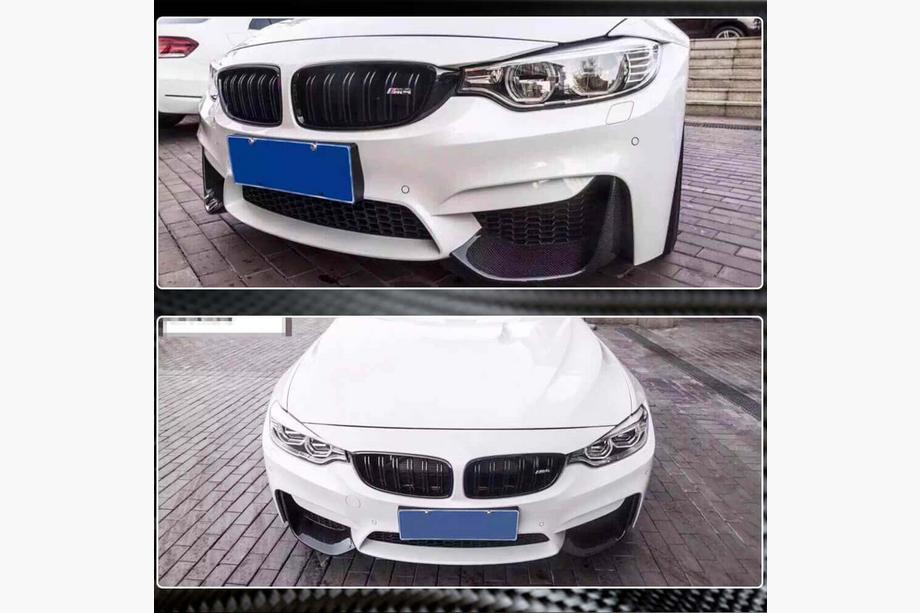 BMW 4 Series F32/F33/F36 2012-2020 Nakładka na Zderzak Przedni Flap V3 (do F82/F83, Carbon) Zdjęcia 5