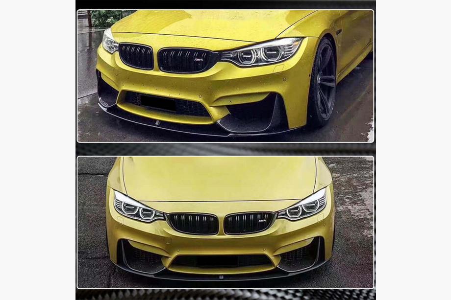 BMW 4 Series F32/F33/F36 2012-2020 Nakładka na Zderzak Przedni Flap V3 (do F82/F83, Carbon) Zdjęcia 6