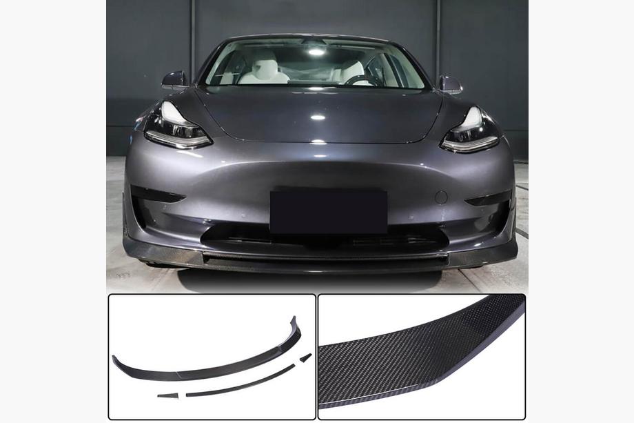 Tesla Model 3 2017- Nakładka na Przedni Zderzak Lip V2 (2017-2023, Carbon) Image