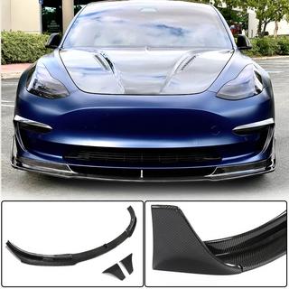 Nakładka na Przedni Zderzak Lip V3 (2017-2023, Carbon) Tesla Model 3 2017- zdjęcia 1