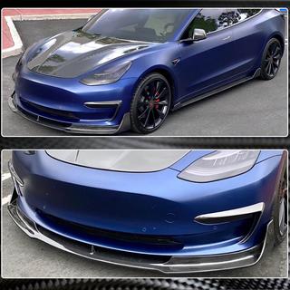 Nakładka na Przedni Zderzak Lip V3 (2017-2023, Carbon) Tesla Model 3 2017- zdjęcia 3