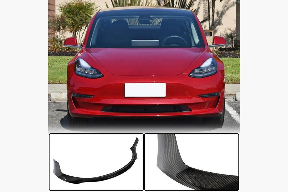 Tesla Model 3 2017- Nakładka na przedni zderzak Lip V4 (2017-2023, Carbon) Image