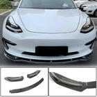 Tesla Model 3 2017- Nakładka na Przedni Zderzak Lip V5 (2017-2023, Carbon) zdjęcia 1