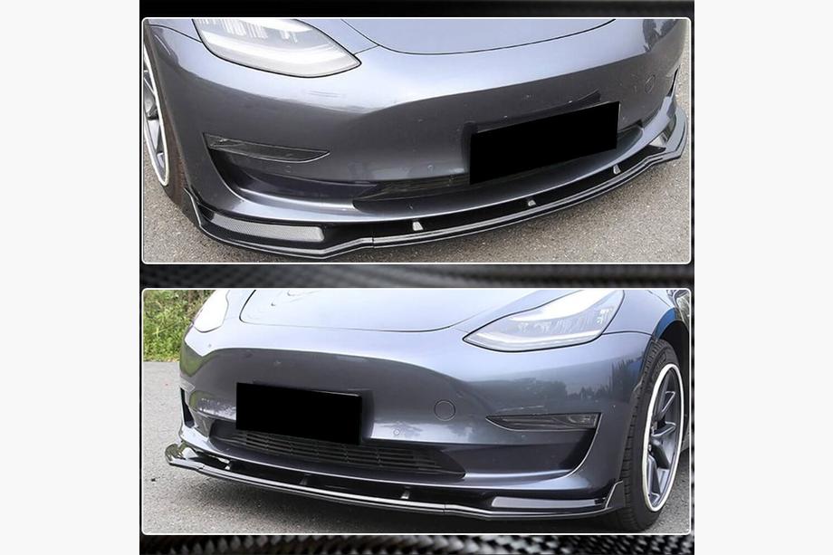 Tesla Model 3 2017- Nakładka na Przedni Zderzak Lip V5 (2017-2023, Carbon) Zdjęcia 4