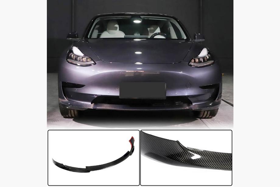 Tesla Model 3 2017- Nakładka na przedni zderzak Lip V7 (2017-2023, Carbon) Image
