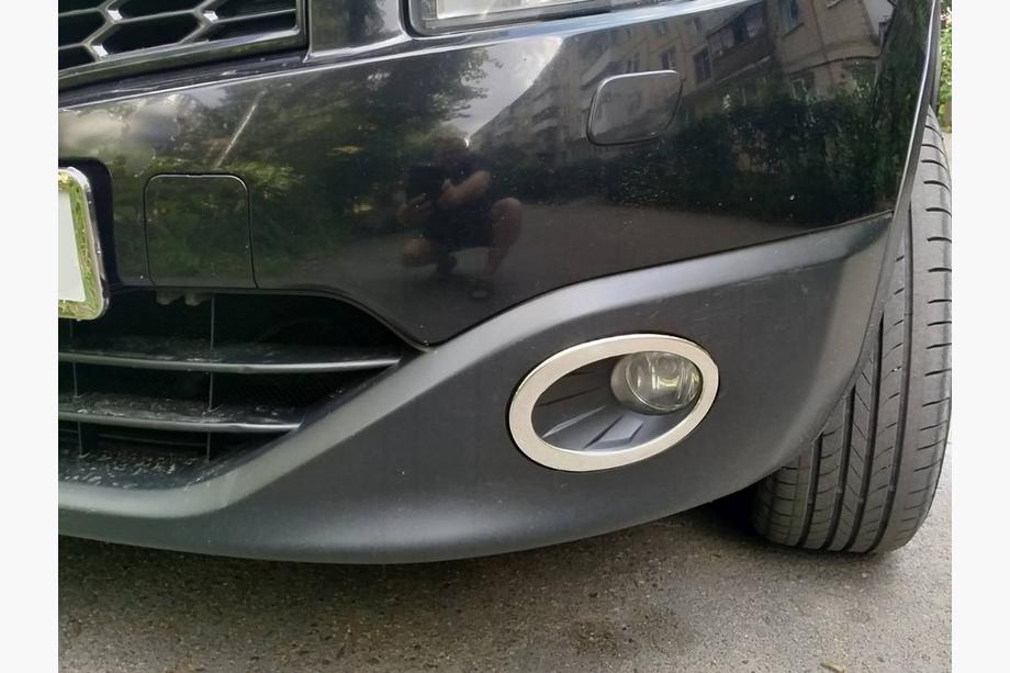 Nissan Qashqai 2010-2014 Obramowania halogenow tylko zewnetrzne (2 szt, stal nierdzewna) Zdjęcia 1